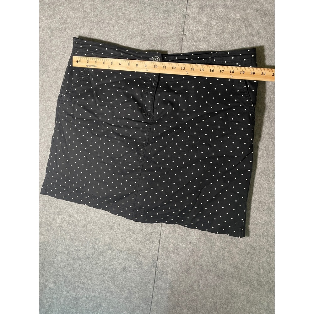 Karen Scott Womens Black White Polka Dot Mini Skirt Size 16 Cotton Blend